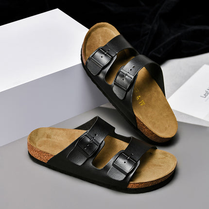 Leather Slippers Men's Summer New Sandals Outside Wear