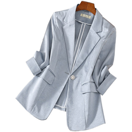 Satin Suit Jacket For Women Spring And Summer Elegant High Sense Small Casual Suit Top