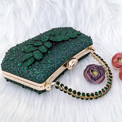 Cross-border Ladies Party Shoes Bag Set Handmade Leaf Decorative Wine Glass Heel