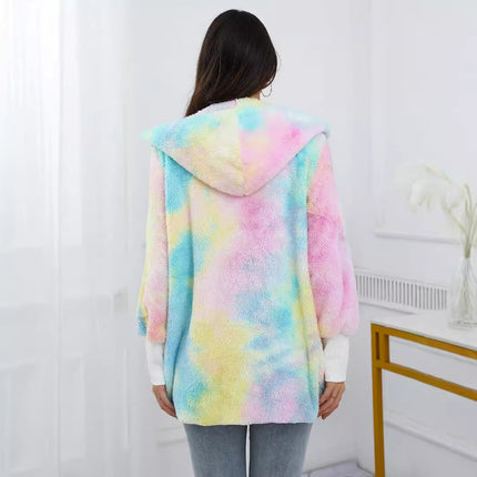 Hooded Coral Fleece Cardigan Coat