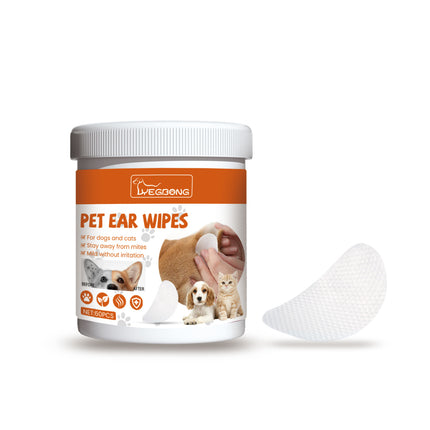 Yegbong Pet Ear Wipes Pet Ear Cleaning Anti-Odor Anti-Ear Mite Earwax Cleaning Wipes