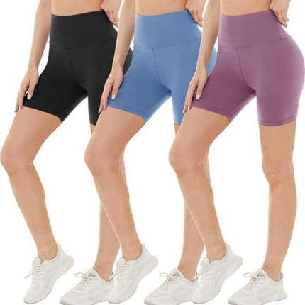 Leggings - 3 Points High Waist, 3 Black Medium Bean Paste, Light Blue