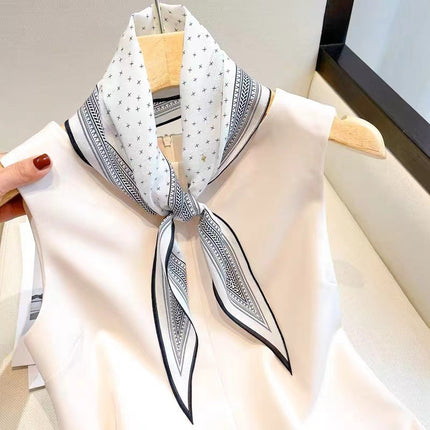 Diamond Neckerchief Crepe De Chine Scarf
