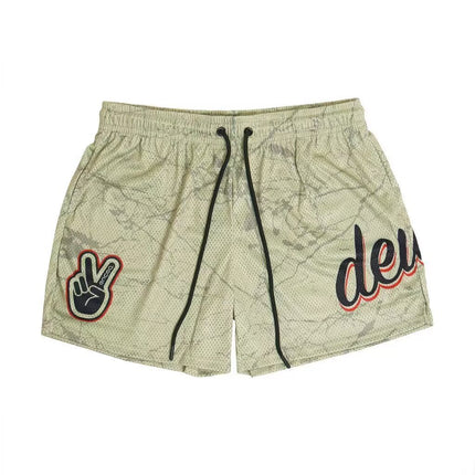 Below The Knee Mesh Printed Loose Transparent Sports Casual Shorts