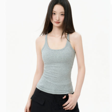 Grey With Chest Cushion, Camisole, Women's Summer Outerwear