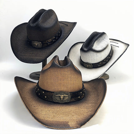 Retro Cowboy Hat Cow Head Belt Decoration