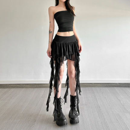 Pure Hot Girl High Waist All-matching Irregular Skirt