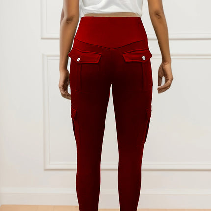 Plus Size High Waisted Plus Size Skinny Bottom Pants - Outer Wear For Running Fitness Workout Sports - Women's Pants