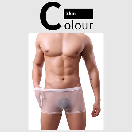 New Flat Foot Breathable Elastic Low Waist Boxer Briefs