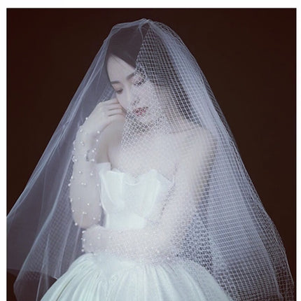 Summer Thin Bridal Pearl Mesh Gloves