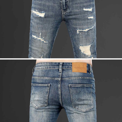 Men's Fashion Slim Fit Skinny Stretch Ripped Jeans