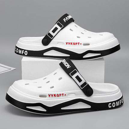 Sandals Summer Breathable Closed Toe Men's Slippers Dual-use Beach Shoes