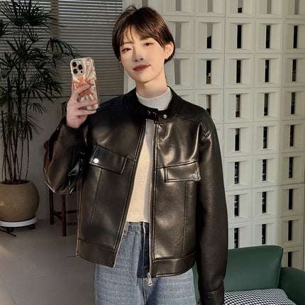 Spring And Autumn Clothing Slimming Leather Coat