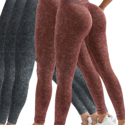 5 Pack V-Back Scrunch Butt Workout Leggings, Women Seamless Gym Yoga Leggings High Waist Active Yoga Pants, Yoga Leggings High Waist Active Yoga Pants