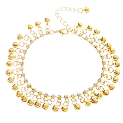 Hawaii Beach Ethnic Retro Gold Silver Alloy Bell Tassel Anklet