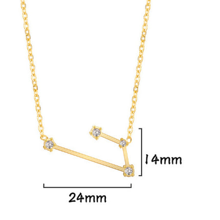 A Stainless Steel Necklace With Diamond-encrusted Pendant For The Twelve Zodiac Signs