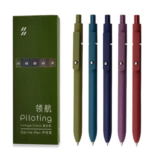 Retro Color Press Neutral Student Office Brush Pen