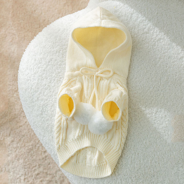 Cat Fur Ball Sweater Two Feet Warm Hooded Dogs Teddy Pet Clothes