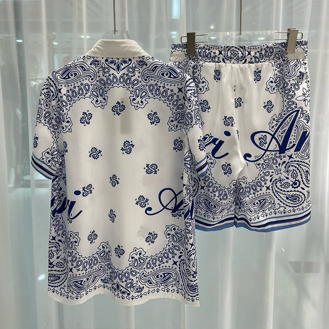 Men's Fashion Casual Beach Shirt Shorts Suit