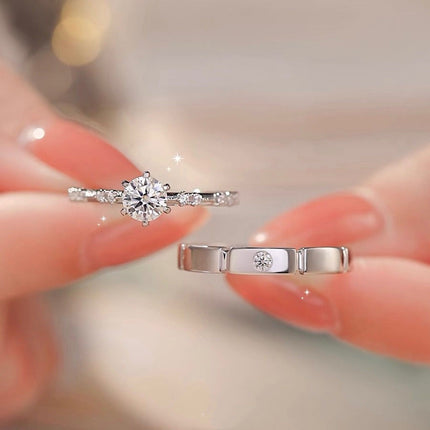 Elegante 1ct Gesimuleerde Moissanite Ses-Punt Ring Luukse Troujuweliersware Vir Vroue