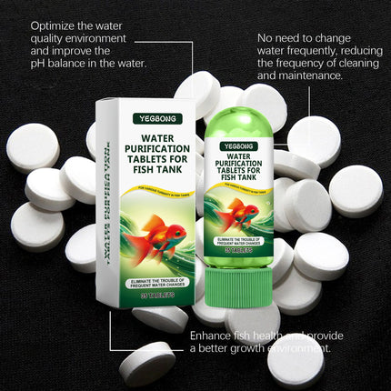 Yegbong Fish Tank Water Purification Tablets Water Quality Cleaning Deodorization Algae Stain Sludge Clear Fish Pond For Water Quality