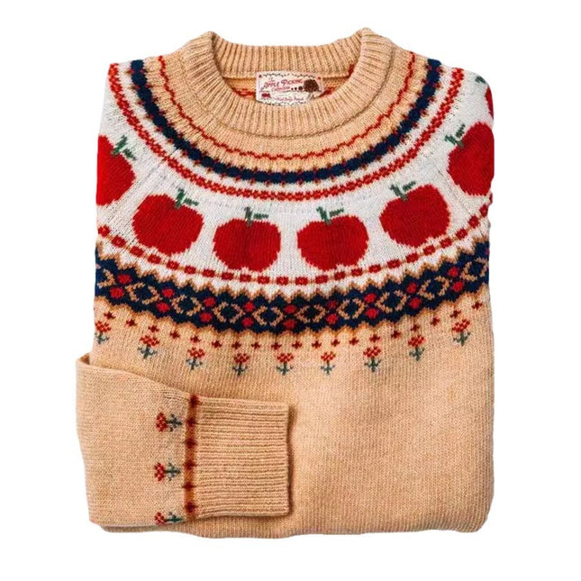 Women's Simple Loose Digital Printed Round Neck Sweater