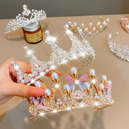 Oulike Mode Juweliersware Haarbykomstighede Veelkleurige Pêrelkroon Banket Verjaarsdag Mode Prinses Kopband Meisie Kawaii Kroon Kroon Kopband Hoofbedekking Hoofbedekking Kristal Trou Party Haarbykomstighede