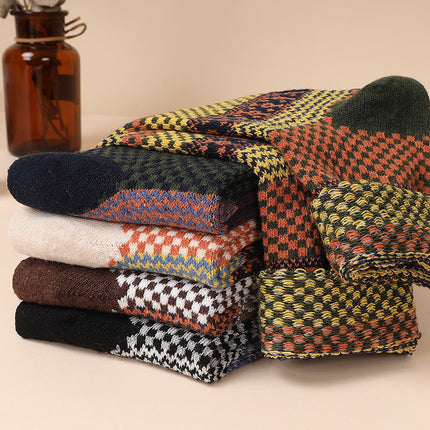 5-10 Pairs Retro Thick Line Men's Stockings Autumn And Winter Warm