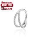 Bh025 Silwer Met Diamant / 1.2x10mm