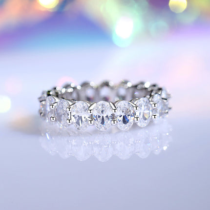 S925 Sterling Silwer Duif Eier Ring Vir Vroue, Diamant Ingelêde Hart & Pyl Sirkoon Band Ring, HW Styl Stapelbare Veelsydige Europese-Amerikaanse Mode, Groothandel