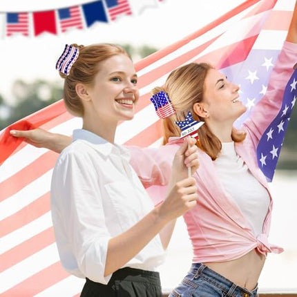 3Pcs American Flag Shaped Claw Clips USA Patriotic 4th Of July Design Hair Accessories Red White And Blue Hair Clips For Independence Day Veterans' Day -Give A Family Hair Clip As A Gift