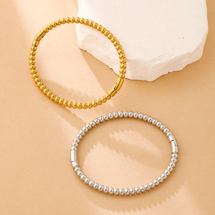 Titaanstaal Bamboe Skakel Armband Ronde Draad Eenvoudige Ring Armband