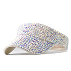 Beige Hat White AB Diamond / Adjustable