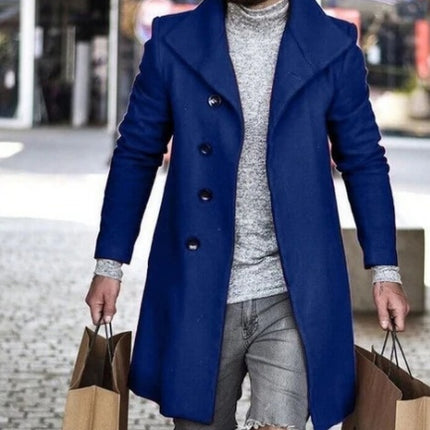 Woolen Coat Mid Length Men's Trench Coat