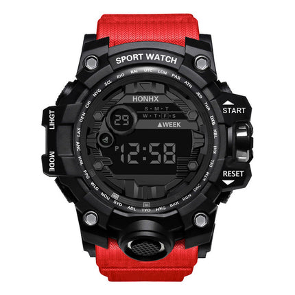 Mans Waterdigte Sport Multifunksionele Liggewende Elektroniese Horlosie