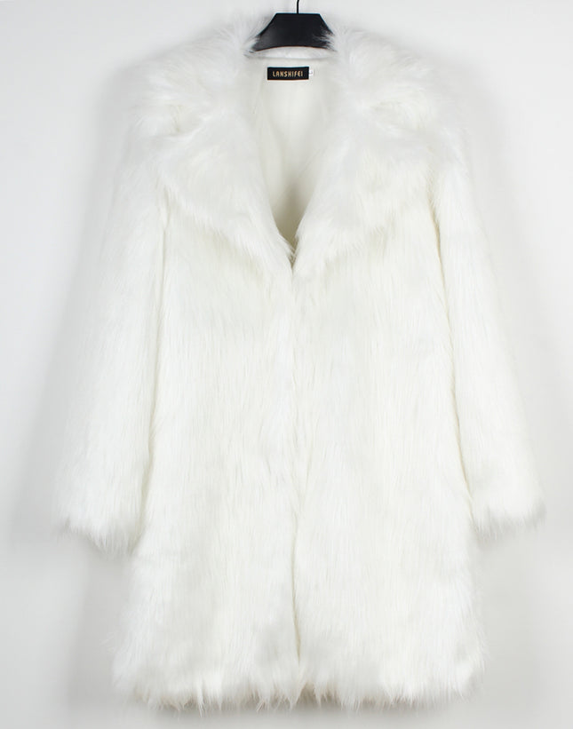 Men's Suit Collar Imitation Fur Coat