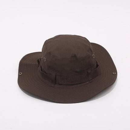 Boonie Hat Beige Broad-brimmed Hat Checked Cloth Men Women Mountaineering Outdoor Double-sided