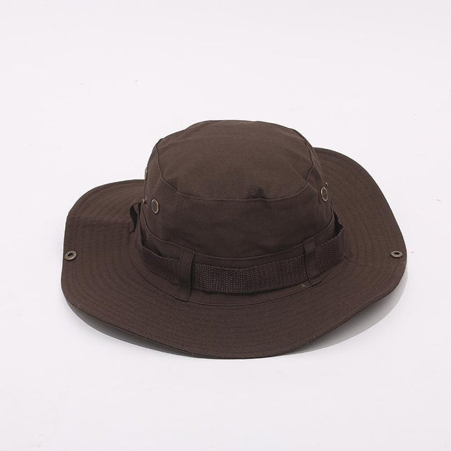 Boonie Hat Beige Broad-brimmed Hat Checked Cloth Men Women Mountaineering Outdoor Double-sided