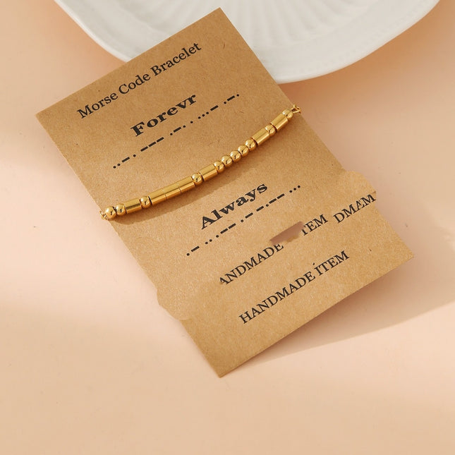 Vlekvrye Staal Morsekode Krale Armband