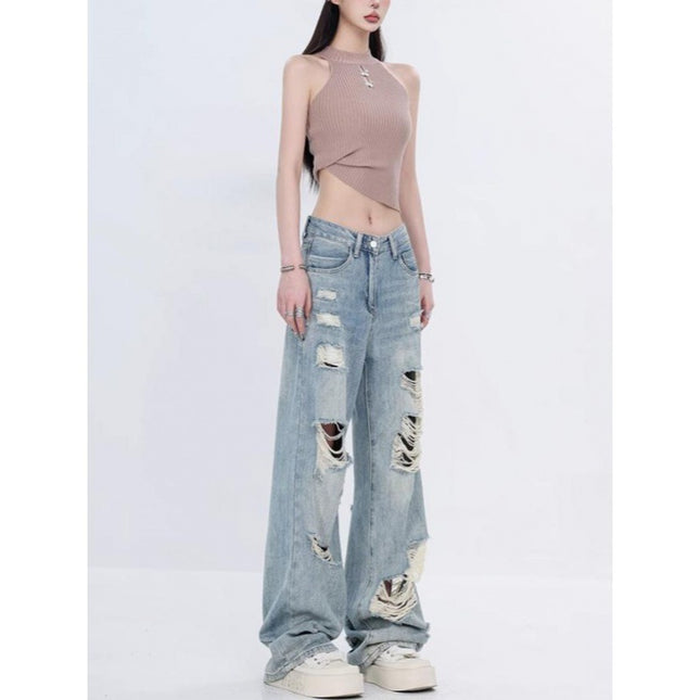 Fashion Straight Loose Slimming Wide-leg Pants For Women