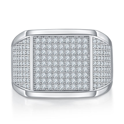 Mans Luukse En Modieuse Ligte Luukse Juweliersware Silwerring S925 Versilwerde Platinum Gestel Met Topgehalte Moissanite