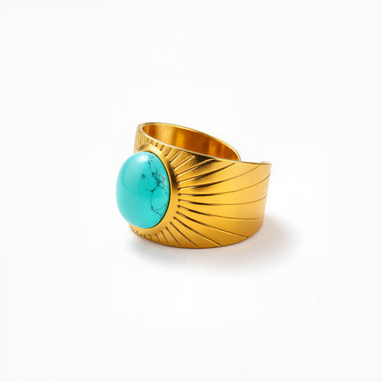18k Gold-Plated European And American Style Stainless Steel Round Ring