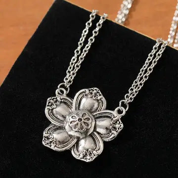 Retro Boheemse Skeppende Blomhangertjie-ketting