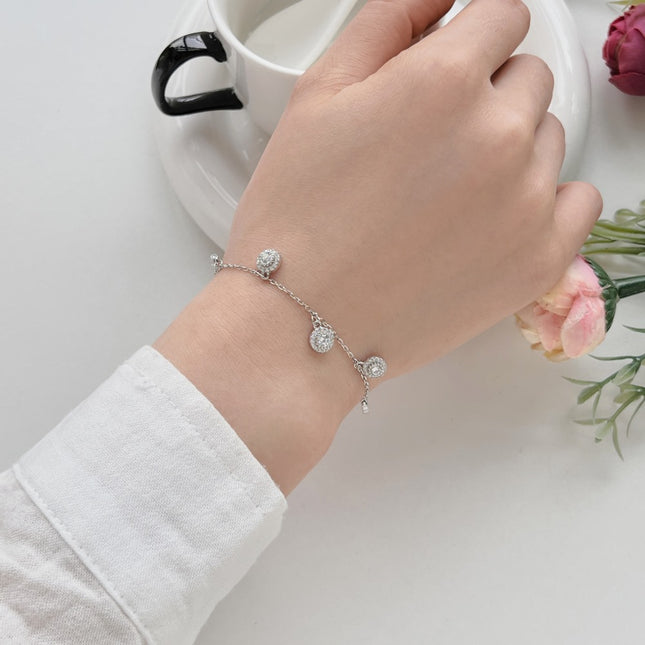 S925 Sterling Silwer Onbeperkte Simbool Enkelband Ingelê met Sirkoon Glansende Ontwerp
