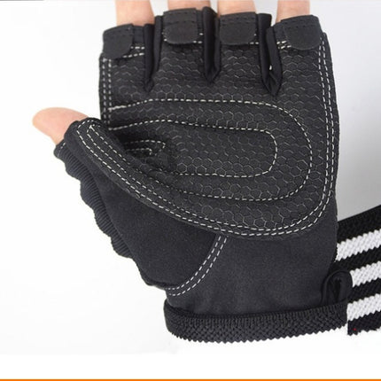 Ribbon Compression Wristband Sports Non-slip Half-finger Gloves