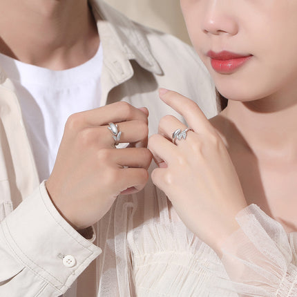 Eenvoudige Diamant Ingelêde Klein Viskie Paarring