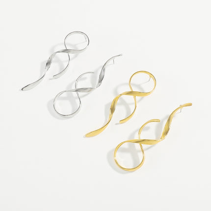 Line Simple Metal Earrings Asymmetric Fashion Earrings