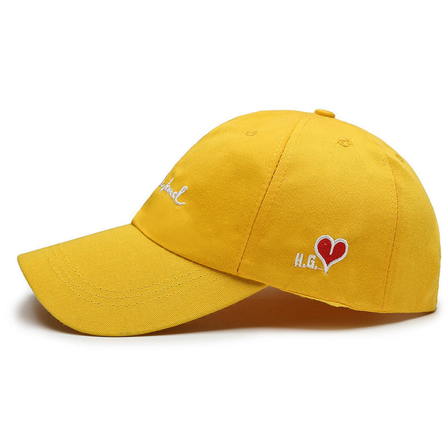 Heart Embroidered Polyester Cotton Baseball Hat