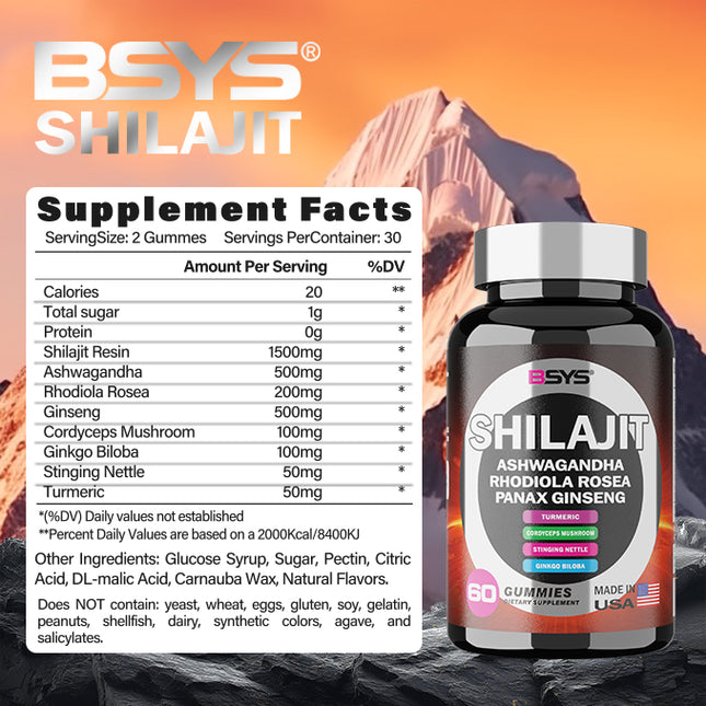 BSYS 8IN1 SHILAJIT GOMMETJIES 60'S