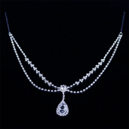 Nuwe Strass Hoofbedekking Eenvoudige Waterdruppel Voorkopketting Bruids